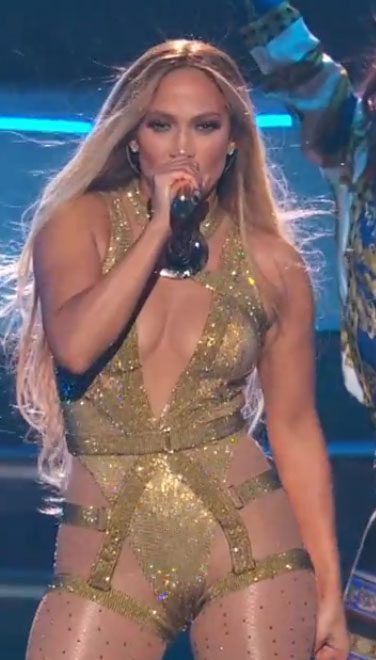 Jennifer Lopez performing in concert